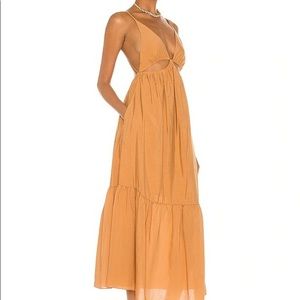 JONATHAN SIMKHAI  Calliope Cut Out Dress in Cashew